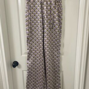 Zara Purple Patterned Wide Leg Pants